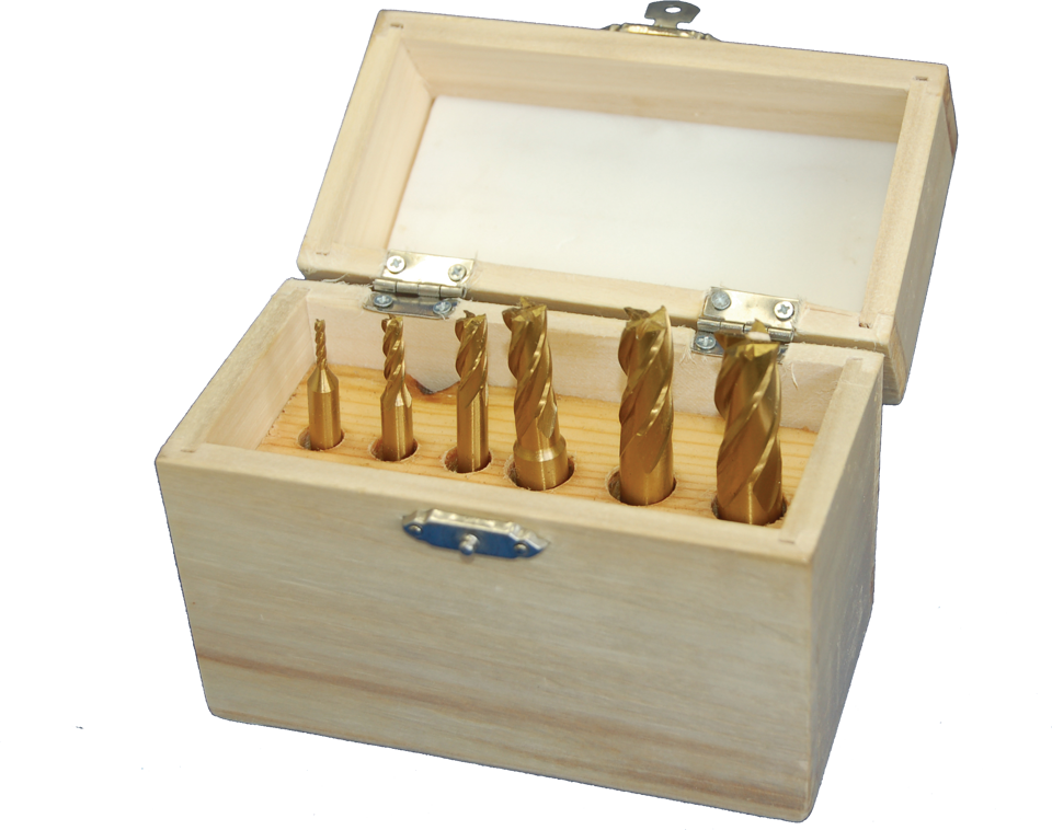 Threaded End Mill Set, 6 pc, 2-12mm