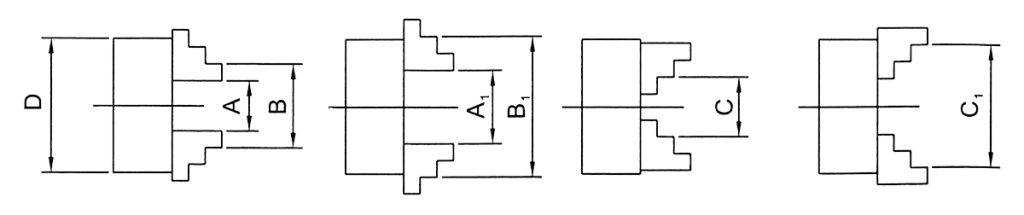 4 jaw chuck diagram