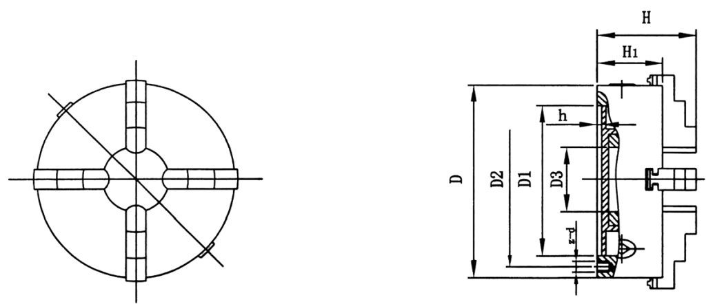 4 jaw chuck installation diagram
