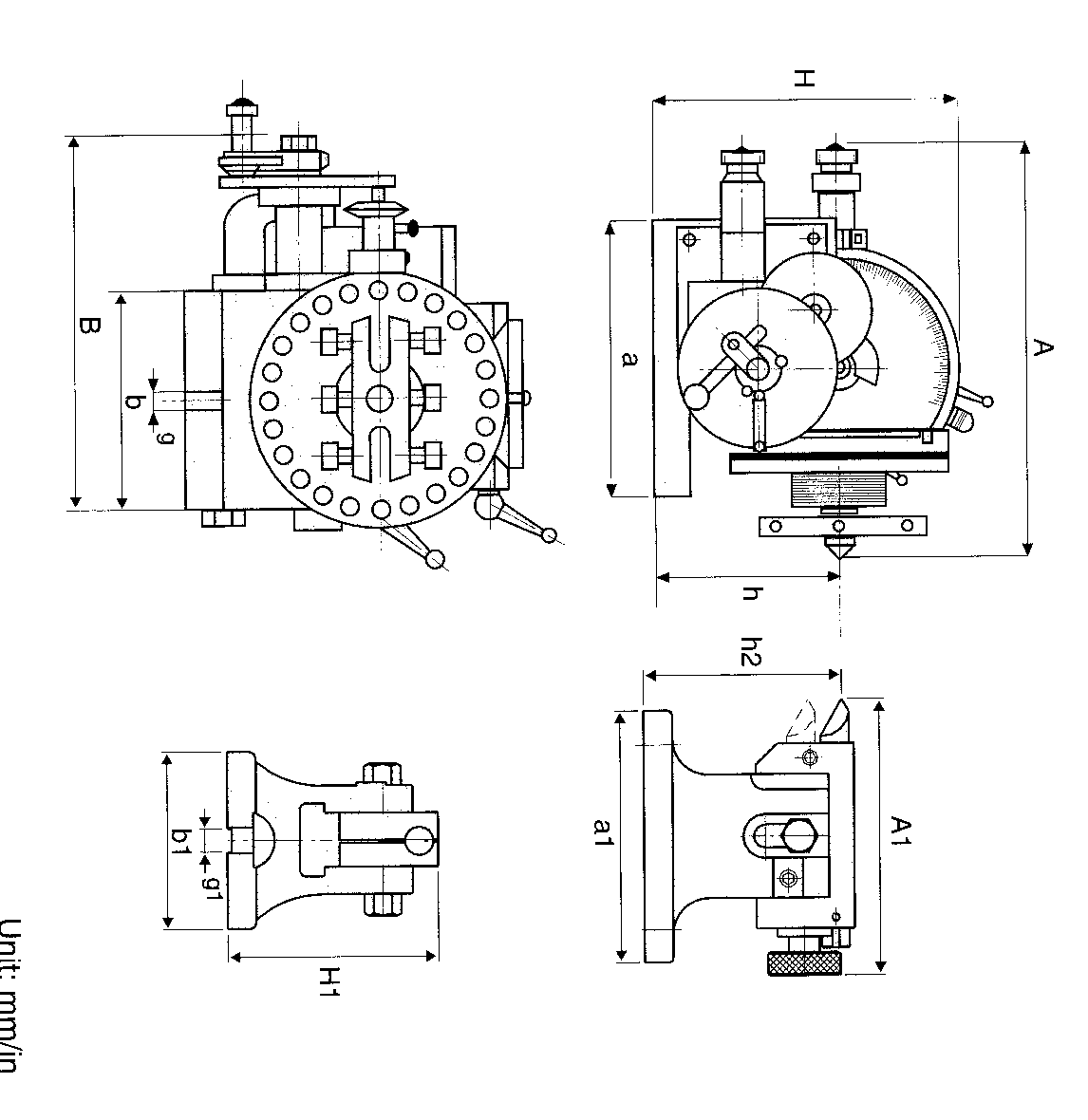 Universal dividing head diagram