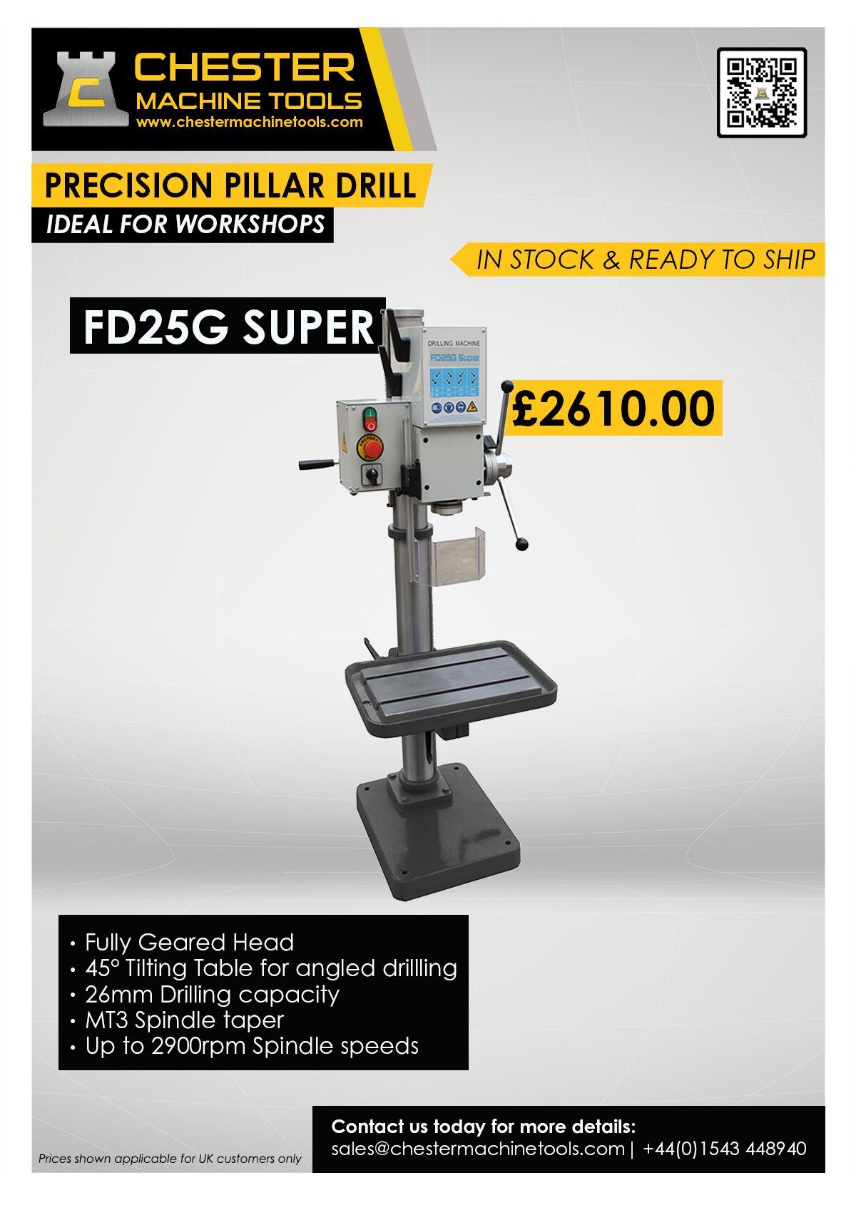 Update your workshop with our FD25G Super Drill